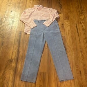 Boys dress wear izod button up and blue dress pants